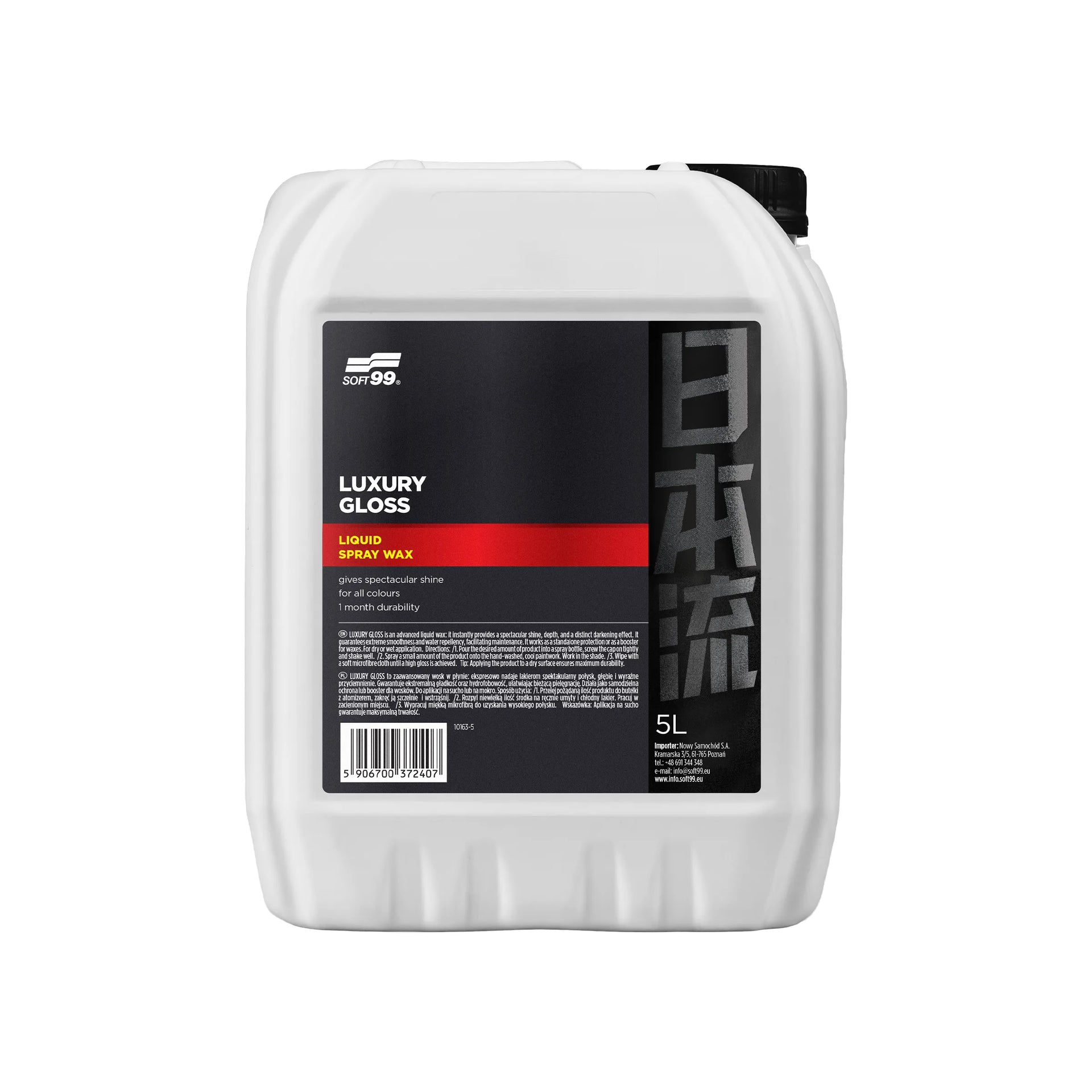 Luxury Gloss, cera liquida, quick detailer, 5L