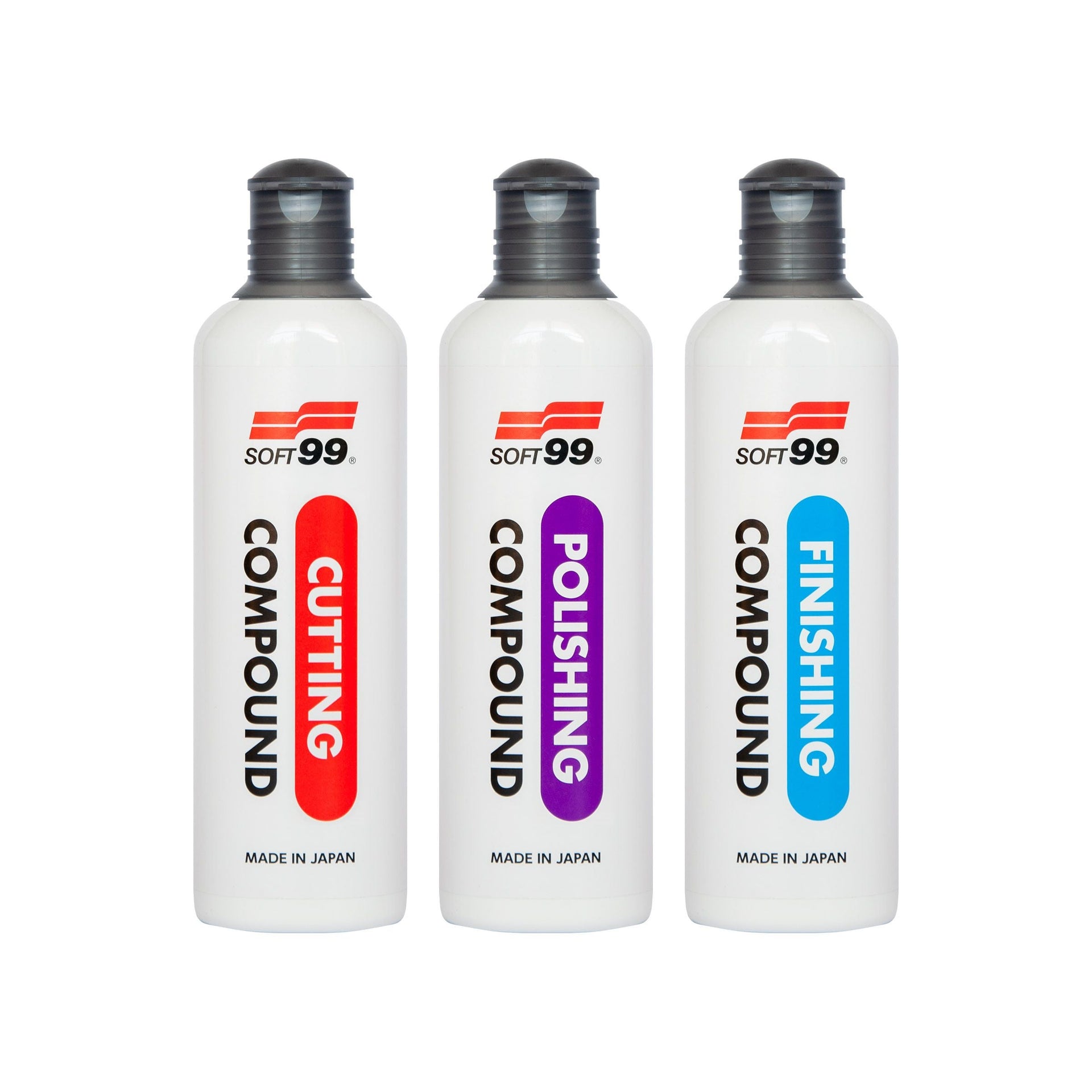 Set di paste lucidanti Soft99, sistema di lucidatura a tre fasi