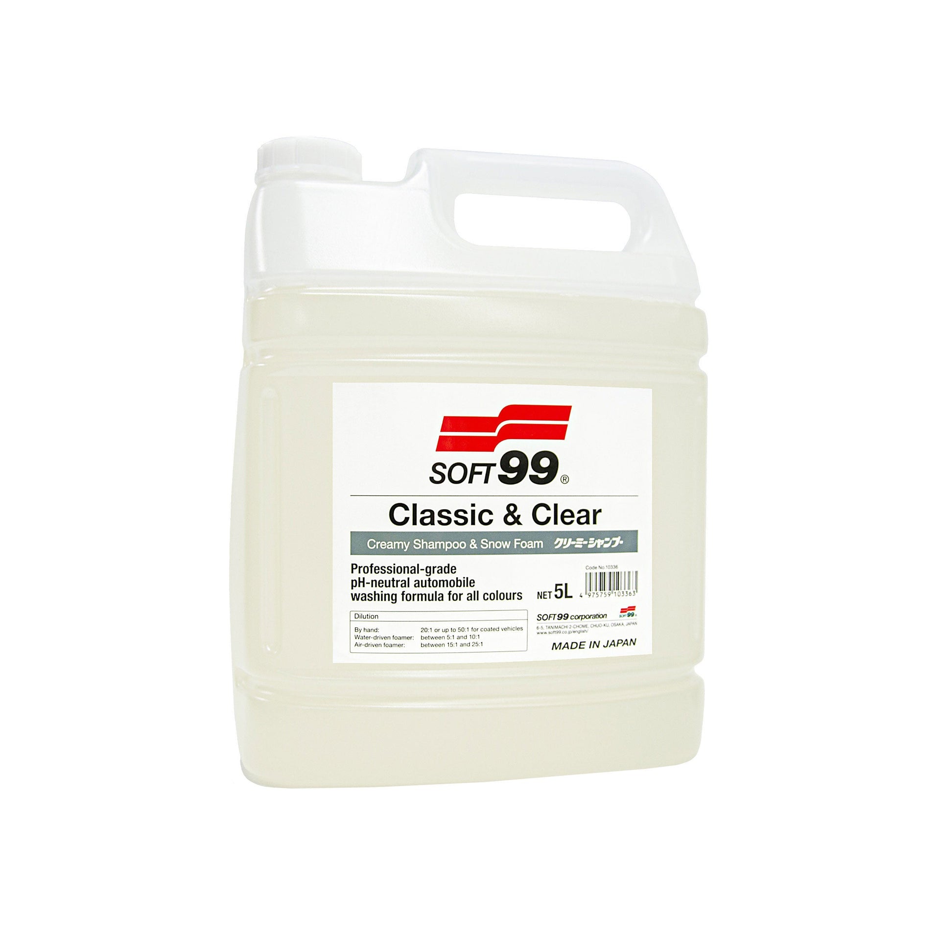 Classic & Clear Shampoo, shampoo per auto, 5L