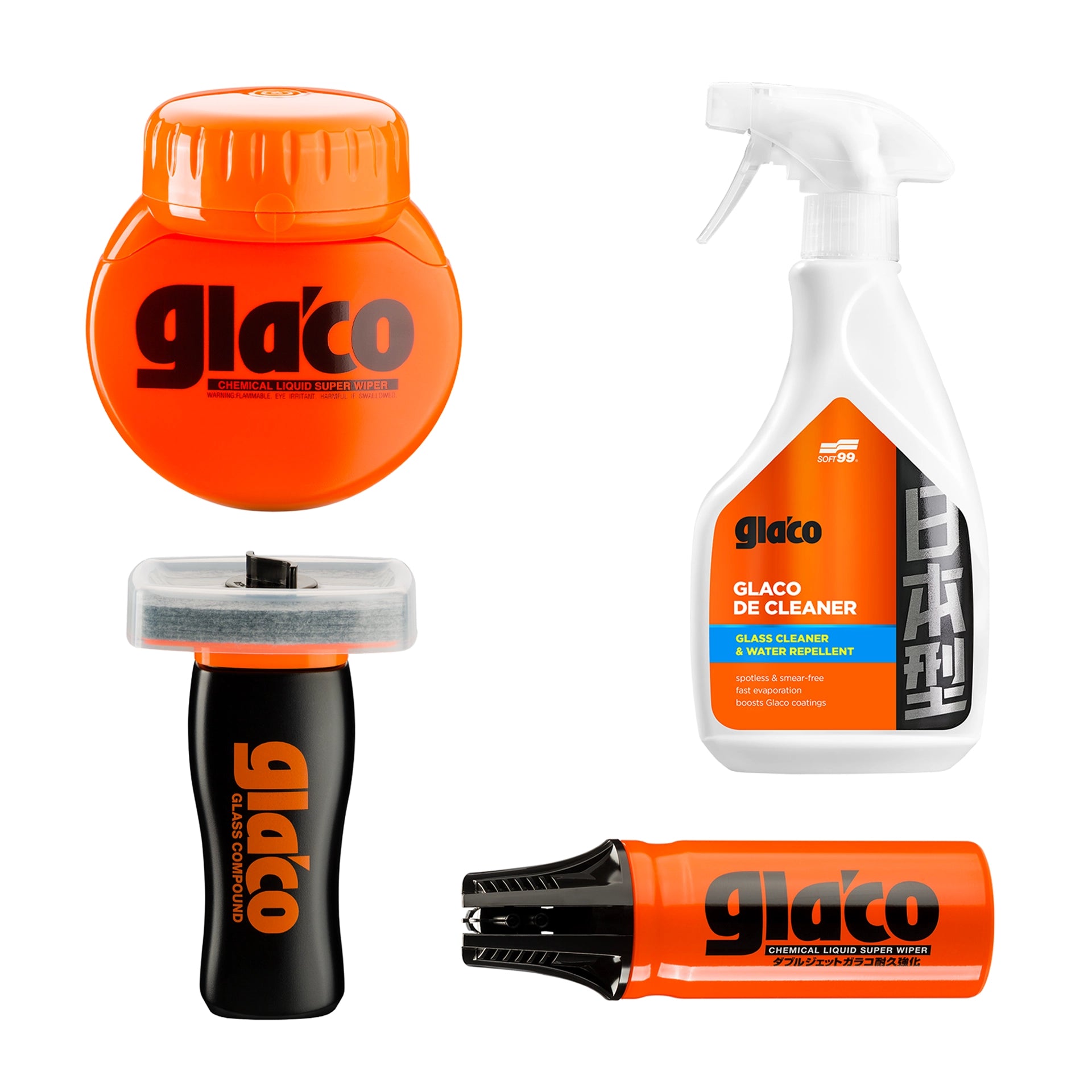Glaco Total Set, kit completo per la pulizia e la protezione dei vetri